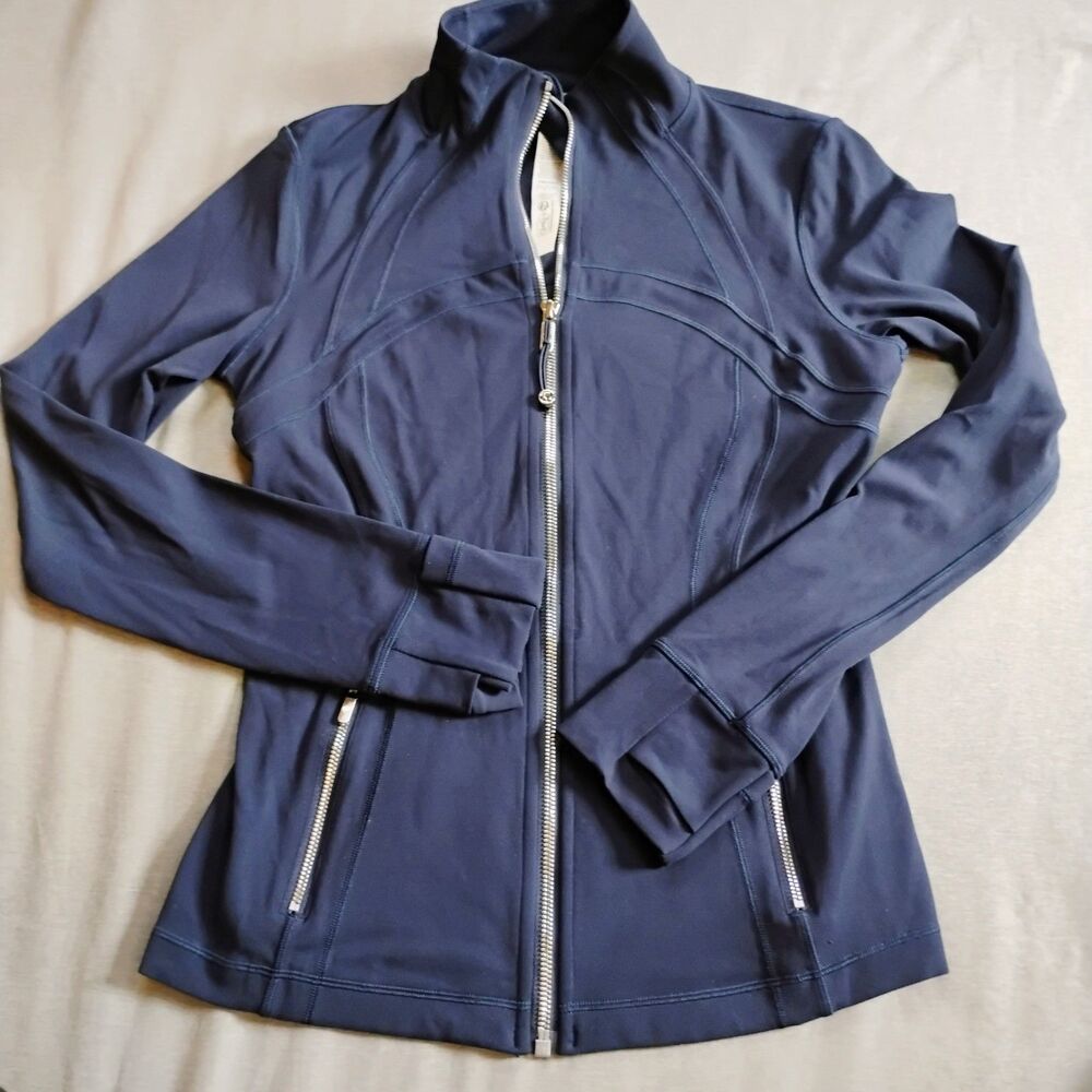 Lululemon Define Jacket Size 8 Navy Blue Full Zip Luon Yoga Running Activewear - Picture 8 of 16